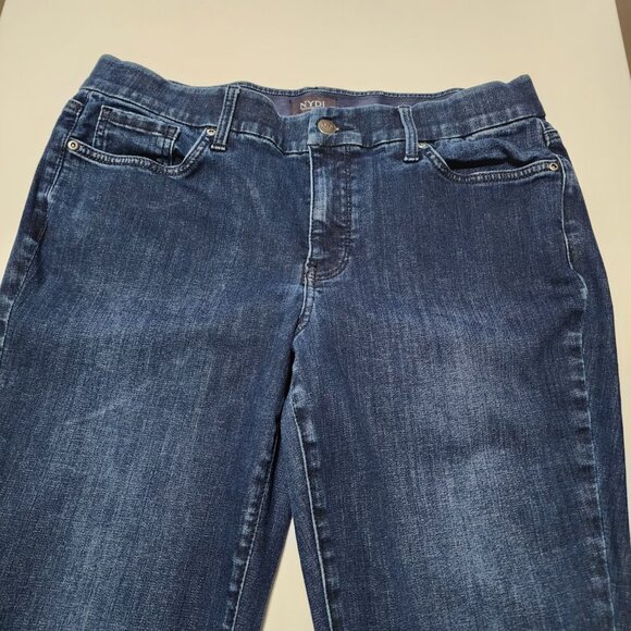 NYDJ Dark Wash Stretch Denim Lift Tuck High Rise Skinny Jeans - Picture 4 of 9